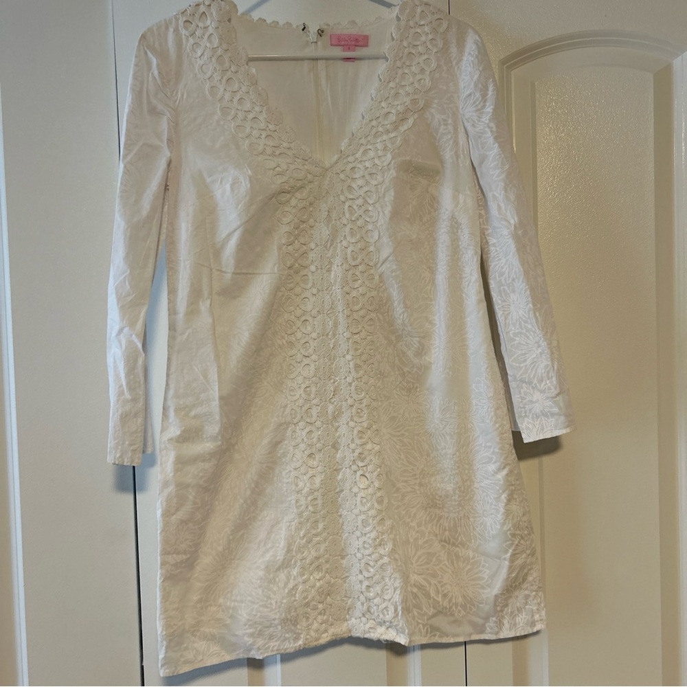 Lilly Pulitzer white lace trim dress